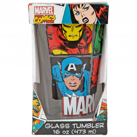 Avengers Marvel Comics Classic Retro-Styled Four Heroes Pub Glass